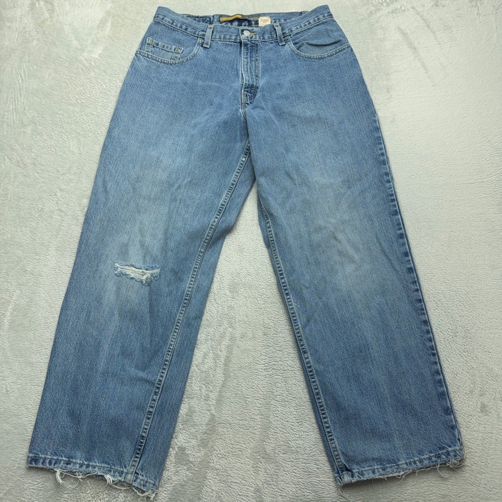 Levi's SilverTab Jeans Mens 34x30 Blue Baggy Fit Distressed Vintage Denim